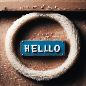 wooden sign with the words "hello" on it