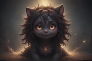 olpntng style, Cute and adorable darkness creature, glowing smoke neon eyes, fantasy, sunlight, sunbeam, intricate detail. 8k, dreamlike, surrealism, super cute, symmetrical, soft lighting, trending on artstation, intricate details, highly detailed, unreal engine, by ross tran, wlop, artgerm and james jean, Brian Froud, art illustration by Miho Hirano, Neimy Kanani, oil on canvas by Aykut Aydoğdu, oil painting, heavy strokes, paint dripping,<lora:659095807385103906:1.0>