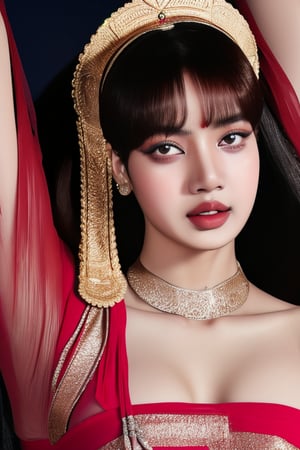 8k, RAW photo,sexy, best quality, ultra high res, photorealistic,close up,lalisamanoban, indian attair, indian_style,india,saree, full_body,ful,full-body_portrait, full-length_portrait