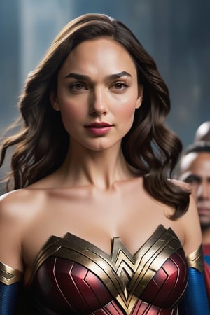 Create an image of Gal Gadot in a costume of a superwoman as a superwoman