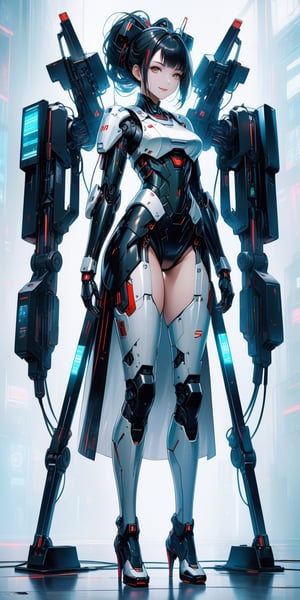 score_9, score_8_up, score_7_up, score_6_up, score_5_up,
(Full body shot), 1girl, solo, Full figure, exquisite body, beautiful face, exquisite arms, mechanical arms, mechanical legs, Cyberpunk geisha, 