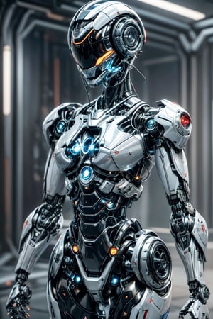 ((high resolution)), ((8K)), ((incredibly absurdres)), break. (super detailed metallic skin), (an extremely delicate and beautiful:1.3), break, ((1robot:1.5)), ((slender body)), (medium breasts), (beautiful hand), ((metallic body:1.3)), ((cyber helmet with full-face mask:1.4)), break. ((no hair:1.3)) , (blue glowing lines on one's body:1.2), break. ((intricate internal structure)), ((brighten parts:1.5)), break. ((robotic face:1.2)), (robotic arms), (robotic legs), (robotic hands), ((robotic joint:1.2)), (Cinematic angle), (ultra-fine quality), (masterpiece), (best quality), (incredibly absurdres), (highly detailed), high res, high detail eyes, high detail background, sharp focus, (photon mapping, radiosity, physically-based rendering, automatic white balance), masterpiece, best quality, ((Mecha body)), furure_urban, incredibly absurdres, science fiction, Fire Angel Mecha