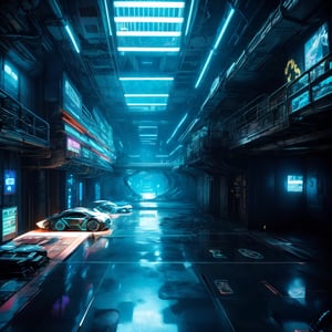 A futuristic cyberpunk-style scene of a prison ruin with human skeletons. The scene is depicted in a dark, dystopian setting with advanced technology elements. The prison is dilapidated, with crumbling walls and rusted bars, illuminated by neon lights. Human skeletons are scattered throughout, hinting at a long-abandoned site. The atmosphere is eerie, with an overgrown environment and high-tech, cyberpunk elements like holographic displays and robotic debris. The scene conveys a sense of desolation and the passage of time in a futuristic world,Human bones,Prison