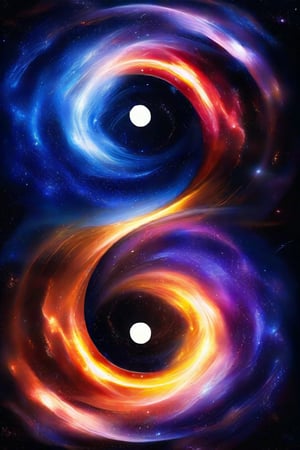 masterpiece, best quality, FuturEvoLabTaichi, yin yang, taichi, 
A cosmic yin and yang formed by the Milky Way, its swirling arms symbolizing balance and harmony in the vastness of space. Within this celestial dance, countless stars twinkle like diamonds against the dark canvas of the universe. This awe-inspiring image, resembling a beautifully intricate painting, captures the essence of cosmic beauty and cosmic balance in a mesmerizing way. The colors are vivid and vibrant, creating a stunning visual feast for the eyes. Each detail is meticulously depicted, showcasing the intricate complexities of the Milky Way in all its splendor. It is a breathtaking portrayal that will leave viewers in awe of the wonders of the universe.