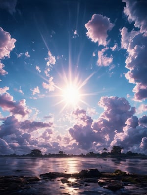 ↑ trending on artstation ★★★★☆ ✦✦✦✦✦, 
In the distance, clouds like delicate wisps of cotton candy dance across the sky in a mesmerizing display. The sun's rays illuminate their fluffy forms, creating a breathtaking scene of tranquility and beauty. This exquisite photograph captures the ethereal essence of a serene moment in nature, with each cloud etched with intricate detail and soft, billowing texture. The clarity of the image is striking, showcasing the vivid colors and textures of the clouds with unparalleled sharpness and depth. It is a truly stunning portrayal of the natural world at its most sublime. FuturEvoLabCity,FuturEvoLabCyberpunk