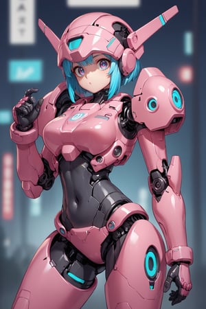 score_9, score_8_up, score_7_up, score_6_up, score_5_up, score_4_up, 
Source_Anime, Source_Japanese anime, Source_Pro anime, FuturEvoLab-Lora-mecha, 
1girl, solo, cute futuristic mecha girl, glossy pink armor, oversized eyes, small cute mouth, light blue highlights, cheerful stance, soft color palette, urban futuristic setting


