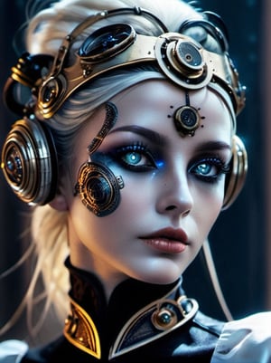 The first general artificial inteligent, the image of the first AI with conciousness, the image that concious AI may want to give to itself to represent itself,drow,HZ Steampunk