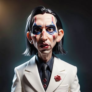 3D cinematic film.(Marilyn Manson:1.9) 70 years old (caricature:0.2).  bokeh, professional, 4k, highly detailed . skin imperfections.
