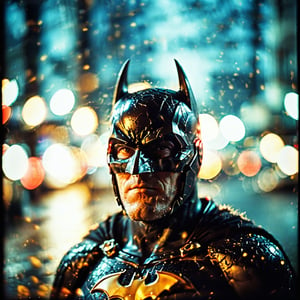 portrait of batman, one horn left side, film, bokeh, professional, blur, lomo,