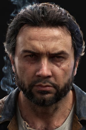 ultra-detailed, 8K, detailed light, detailed shadow, RAW, (detailed skin), (realistic:1.2), logan wolverine smoking cigar, upper_body, black background,
,cip4rf,man,cgi,
