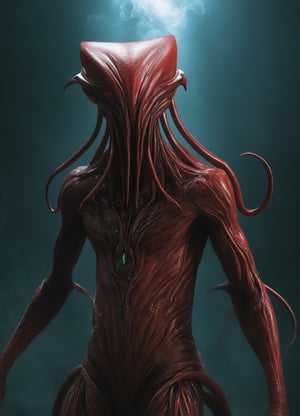 red Alien, tubes all over his body, Scince Fiction, GHTEN,  (Cthulhu:0.8), ,sci_fi,futuristic alien,Movie Still