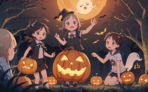 4girls, immatsuri | immiu | imchika | imana
Holloween, ghosts, pumpkin, ghost costumes