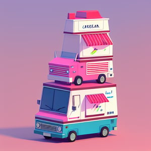 a icecream truck in Doha, motion blur 