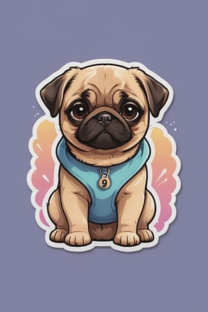  score_9, score_8_up, score_7_up, one cute dog, one dog, pug, thick outlined, art style, cartoon style, real dog, clean gradient bckground, no collar,txznf