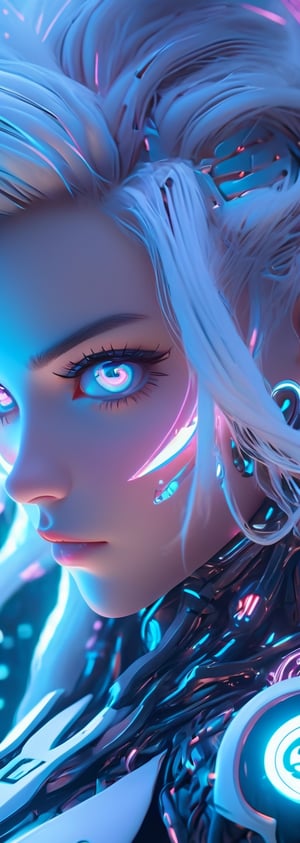 soft and shiny synthezoid cyborg girl, very ligth eyes, soft almost childish features, innocent and shy expression, long thick white hair blowing in the wind, delicate lighting, intricate details, science fiction, cyberpunk, lovecraftian, intricate, ornate, highly detailed, octane rendering, ray tracing reflections, 8k, art station, concept art, soft, sharp focus, detailed eyes, detailed mouth, cinematic image,