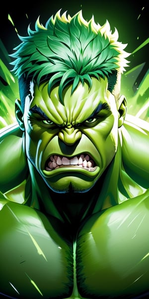 (8k uhd, masterpiece, best quality, high quality, absurdres, ultra-detailed, detailed background, wide angle). (The Incredible Hulk as an NBA player), ((muscular, short hair, green hair, green skin)). Looking at the viewer, rage, anger, shredded jersey, complex, glowing aura, energy beam, angry, dynamic lighting, basketball court, dark background.,PoP art,Leonardo Style,PoP style