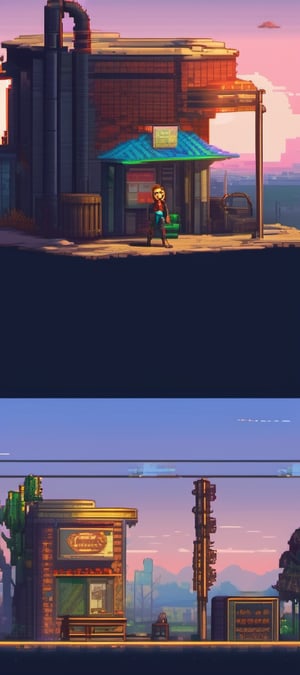 "Pixel perfection in Fallout style: A serene scene of a girl in Fallout 4's universe, Pixel art magic at 32K resolution, Every detail pixelated with care, Recreating the Fallout 4 atmosphere and charm, A pixel art treasure for your wallpaper."
