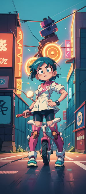 "Gear up for anime allure: An adorable gal owning the streets of Neo Tokyo on Shotaro Kaneda's bike from Akira, Photorealistic style with a dash of anime charisma, Lens: 135mm+ for capturing that drifting dynamism, Neon lights painting the scene in electric vibes, The thrill of drifting caught in this moment, A hyper-detailed depiction of her and the iconic bike, Neon-drenched streets creating a cinematic neon symphony, A visual delight that's both anime and reality."

,mecha,cyborg style,robot,Leonardo Style,cyborg,no_humans,weapon,sword,no humans
