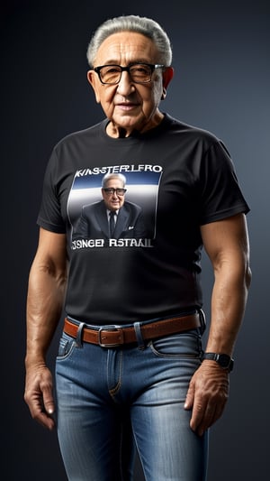 (masterpiece: 1.2), best quality, ultra detailed, photorealistic: 1.37, (((Kissinger, T -shirt and jeans outfit, looking at the camera 1.9))) masterpiece, high quality, high definition,  super detailed,  captured with Hasselblad X1D II 50c Hasselblad XCD 200-600mm F/5.6-6.3 OSS, Natural Light, Hyperrealist Photography, High contrast, defined blacks.