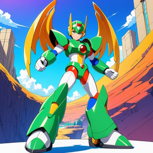 alone, aining at viewer, gloves, 1 boy, mouth closed, green eyes, full body, long hair, blonde, male focus, white gloves, helmet, serious, android, zero \(mega man\), shoulder_armor, front, exa_wings, (green_armored), general, luxury, fire, style Akira Kitamura design, perfect lines, perfect details, perfect lines, hyper detailed, official style, cartoon,




Perfect proportions, Strong brightness, intricate details, vibrant colors, detailed shadows, perfect borders,

PNG image format, sharp lines and borders, solid blocks of colors, over 300ppp dots per inch, (anime:1.9), 2D, High definition RAW color professional photos, photo, masterpiece, ProRAW, high contrast, digital art trending on Artstation ultra high definition detailed anime, detailed, hyper detailed, best quality, ultra high res, high resolution, detailed, sharp re, lens rich colors, ultra sharp, (sharpness, definition and photographic precision), (blur background, clean and uncluttered visual aesthetics, sense of depth and dimension, professional and polished look of the image), work of beauty and complexity. (aesthetic + beautiful + harmonic:1.5), (ultra detailed background, ultra detailed scenery, ultra detailed landscape:1.5),
fidelity and precision,
minute detail, clean image, exact image, polished shading, detailed shading, polychromatic tonal scale, wide tonal scale,Anime