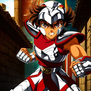 1boy, Seiya Pegasus, solo, face, angry, clenched teeth, closed mouth, male focus, portrait, perfect, perfect brown hair, perfect brown eyes, perfect brown eyebrows, anime, perfect lines, perfect color, details, Design by Masami Kurumada, (perfect clenched hands), armor, ki increase pose, open legs, aura, fornt view, helmet, shoulder pads, belt, red shirt, temple_of_athena_greece_background



Full length view, Perfect Anatomy, Perfect proportions, Strong brightness on the face, Facial details, intricate details, vibrant colors, perfect feet, highly detailed skin, textured skin, defined body features, detailed shadows, narrow waist, aesthetic,



PNG image format, sharp lines and borders, solid blocks of colors, over 300ppp dots per inch, 32k ultra high definition, 530MP, Fujifilm XT3, cinematographic, (anime:1.9), High definition RAW color professional photos, photo, masterpiece, ProRAW, high contrast, digital art trending on Artstation ultra high definition detailed, detailed, skin texture, hyper detailed, facial features, armature, best quality, ultra high res, high resolution, detailed, raw photo, sharp re, lens rich colors hyper realistic lifelike texture dramatic lighting unrealengine trending, ultra sharp, pictorial technique, (sharpness, definition and photographic precision), (contrast, depth and harmonious light details), (features, proportions, colors and textures at their highest degree of realism), (blur background, clean and uncluttered visual aesthetics, sense of depth and dimension, professional and polished look of the image), work of beauty and complexity. perfectly symmetrical body. (aesthetic + beautiful + harmonic:1.5), (ultra detailed face, ultra detailed perfect eyes, ultra detailed mouth, ultra detailed body, ultra detailed perfect hands, ultra detailed clothes, ultra detailed background, ultra detailed scenery:1.5),

,Seiya Pegasus