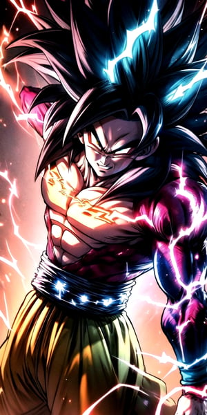 We can visualize the iconic character from the animated series Dragon Ball Z, Goku, in his super saiyan phase 4 full power transformation. Yellow_amber eyes. Flashes of red light and electricity surround his entire body, a reddish glow. smiling, cocky. His ki is immense and mystical, amber yellow in color. His look is wild. It is at the culmination of a great battle for the fate of planet Earth. He is prepared to attack with one of his classic poses. The image quality and details have to be worthy of one of the most famous characters in all of anime history and honor him as he deserves. reflecting the design style and details of the great Akira Toriyama. (electricity:1.9), (reddish backing:1.5), raising your ki pose, full body.

 



PNG image format, sharp lines and borders, solid blocks of colors, over 300ppp dots per inch, 32k ultra high definition, 530MP, Fujifilm XT3, cinematographic, (anime:1.6), 4D, High definition RAW color professional photos, photo, masterpiece, realistic, ProRAW, realism, photorealism, high contrast, digital art trending on Artstation ultra high definition detailed realistic, detailed, skin texture, hyper detailed, realistic skin texture, facial features, armature, best quality, ultra high res, high resolution, detailed, raw photo, sharp re, lens rich colors hyper realistic lifelike texture dramatic lighting unrealengine trending, ultra sharp, pictorial technique, (sharpness, definition and photographic precision), (contrast, depth and harmonious light details), (features, proportions, colors and textures at their highest degree of realism), (blur background, clean and uncluttered visual aesthetics, sense of depth and dimension, professional and polished look of the image), work of beauty and complexity. perfectly symmetrical body.
(aesthetic + beautiful + harmonic:1.5), (ultra detailed face, ultra detailed eyes, ultra detailed mouth, ultra detailed body, ultra detailed perfect hands, ultra detailed clothes, ultra detailed background, ultra detailed scenery:1.5),



detail_master_XL:0.9,SDXLanime:0.8,LineAniRedmondV2-Lineart-LineAniAF:0.8,EpicAnimeDreamscapeXL:0.8,ManimeSDXL:0.8,Midjourney_Style_Special_Edition_0001:0.8,animeoutlineV4_16:0.8,perfect_light_colors:0.8,SAIYA