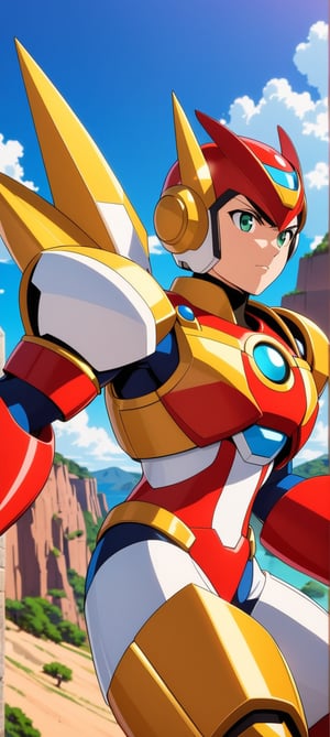 alone, looking at viewer, gloves, 1 boy, mouth closed, green eyes, upper body, male focus, white gloves, helmet, serious, android, Protoman \(mega man\), shoulder_armor, golden_armored, claws, spikes, style Akira Kitamura design, perfect lines, perfect details, perfect lines, hyper detailed, official style, cartoon,




Perfect proportions, Strong brightness, intricate details, vibrant colors, detailed shadows, perfect borders,

PNG image format, sharp lines and borders, solid blocks of colors, over 300ppp dots per inch, (anime:1.9), 2D, High definition RAW color professional photos, photo, masterpiece, ProRAW, high contrast, digital art trending on Artstation ultra high definition detailed anime, detailed, hyper detailed, best quality, ultra high res, high resolution, detailed, sharp re, lens rich colors, ultra sharp, (sharpness, definition and photographic precision), (blur background, clean and uncluttered visual aesthetics, sense of depth and dimension, professional and polished look of the image), work of beauty and complexity. (aesthetic + beautiful + harmonic:1.5), (ultra detailed background, ultra detailed scenery, ultra detailed landscape:1.5),
fidelity and precision,
minute detail, clean image, exact image, polished shading, detailed shading, polychromatic tonal scale, wide tonal scale,Anime