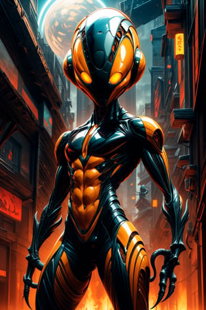 anime: 1.9, cartoon: 1.9, Imagine a dynamic scene with an alien_animal_male, Caulophryne jordani mixed with Chauliodus sloani and Idolomantis diabolica, monster. biomechanical suit muscular, athletic, manly. (alien_monster_animal_male_chibi_small:1.9). random poses. fantastic, unreal, ufo, science fiction, fantasy. Almond-shaped eyes, without eyelids, without iris, completely red, perfectly symmetrical. Small mouth, showing its sharp teeth. ear holes, no ears. head elongated backwards in a U shape. two long upper limbs, thin and muscular features, similar in mobility to those of a human. four short and thin lower limbs, with muscular features. long, thin fingers, long, sharp claws. Symmetrical body, moderately strong, scars from old fights. Warm colors and all their shades. Intricate details, vibrant colors, perfect feet, perfect legs, perfect hands, perfect arms, highly detailed skin, textured skin, defined body features, detailed shadows, narrow waist. Choose a background that complements your character, creating a cinematic masterpiece with high realism and top-notch image quality.


 3d_toon_xl:0.2,JuggerCineXL2 :0.6,add_detail:0.8,Movie still,BriarLoL,coloredSclera-000010:1.9,beautifulDetailedEyes_v10:0.4,TQVoidXL:0.7,monstermakerV2:0.8,(EnergyVeins:1.4),horror (theme),EpicGhost,gonggongshi,boichi manga style,EpicSky,DonMV01dm4g1c,neo-alien_nomad,yushui,GOBLIN,anzhcmask,Mewtwo,biopunk style,LineAniRedmondV2-Lineart-LineAniAF:0.8,SDXLanime:0.8,EpicAnimeDreamscapeXL:0.8,more detail XL,Midjourney_Style_Special_Edition_0001:0.8,3DMM_V11:0.8,11111-000001:0.9,rndmln,High detailed , grey skin,WARFRAME,mecha \(mjstyle\),shodanSS_soul3142,symbiote,ANIME_rosemon_yugiho_ownwaifu,3DMM,photorealistic,Bergamo_DB,venom,DonMCyb3rN3cr0XL  ,jasonmale,armspiderverse