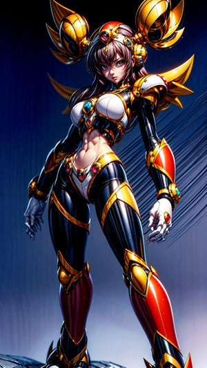 Vile mixed Lumine, megaman x8 style iconic video game, red_gold_chrome color Full Ultimate Armor High-Tech, buster arm, random dynamic attack pose, Full Body, epic megaman x6 background,Robot_Master,More Detail,1girl,

PNG image format, sharp lines and borders, solid blocks of colors, over 300ppp dots per inch, 32k ultra high definition, 530MP, Fujifilm XT3, (photorealistic:1.6), 4D, High definition RAW color professional photos, photo, masterpiece, realistic, ProRAW, realism, photorealism, high contrast, digital art trending on Artstation ultra high definition detailed realistic, detailed, skin texture, hyper detailed, realistic skin texture, facial features, armature, best quality, ultra high res, high resolution, detailed, raw photo, sharp re, lens rich colors hyper realistic lifelike texture dramatic lighting unrealengine trending, ultra sharp, pictorial technique, (sharpness, definition and photographic precision), (contrast, depth and harmonious light details), (features, proportions, colors and textures at their highest degree of realism), (blur background, clean and uncluttered visual aesthetics, sense of depth and dimension, professional and polished look of the image). perfectly symmetrical body.


3d_toon_xl:0.8, JuggerCineXL2:0.9, detail_master_XL:0.9, detailmaster2.0:0.9,Forte:0.2,Alia_Mega_Man_X_V-09:0.3,Iris_MegaMan_X_V-06:0.1,Pallette_MegaMan_X_V-10:0.4,Megaman:0.5,CyberNecroTechSD1.5-000006:0.2,GoldenTech-20:0.1,Enhance,mecha_offset:0.8,mecha_girl_figure,LineAniRedmondV2-Lineart-LineAniAF:0.8, EpicAnimeDreamscapeXL:0.8, ManimeSDXL:0.8, Midjourney_Style_Special_Edition_0001:0.8, animeoutlineV4_16:0.8, perfect_light_colors:0.8, LineAniAF,