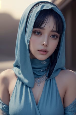 a beautiful anime hijab girl, elegant arabic hijab, detailed intricate hijab folds, beautiful detailed eyes, beautiful detailed lips, extremely detailed face and features, long eyelashes, soft glowing skin, serene expression, detailed clothing folds, detailed jewelry, detailed background, (best quality,4k,8k,highres,masterpiece:1.2),ultra-detailed,(realistic,photorealistic,photo-realistic:1.37),vibrant colors,dramatic lighting,award winning digital art,Sheila