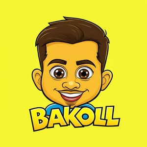 A playful cartoon logo featuring a cheerful ((बकLol)) with bright, bold lines and vibrant colors. The design is set against a warm yellow background with wispy white clouds, adding to the whimsical feel. The ((बकLol)) has a goofy grin and mischievous glint in its eye, surrounded by curly, swirling shapes that resemble confetti or balloons. The composition is lively and dynamic, with the subject's pose radiating energy and enthusiasm.