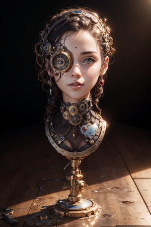 steampunk face,1girl solo,(masterpiece),(8k quality), (ultra-detailed), best shadow, (photorealistic:1.4), ((high res)), shade, backlighting, depth of field, closeup, finely detailed, physically-based rendering, original, perfect lighting, smooth, hdr, 8k resolution,
(studio photography), cinematic lighting, gorgeous shot, portrait shot,
amazing reflection, great details,full body,
(simple background), ,cbpkv5, morena
