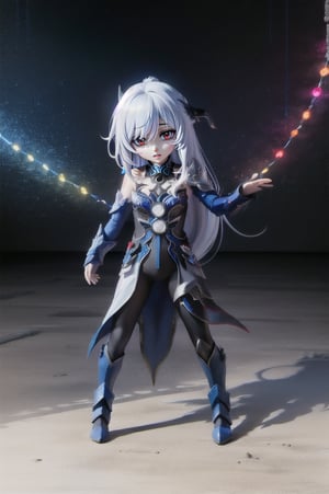 (masterpiece), best quality, expressive eyes, perfect face, (small brests), white hair, ((((blue and red eye)))), ((full body)), black and blue Dragon horns, (((((shadow outfit))))), (((shadow outfit))), small body, long hair, ((kid body)), (1 girl), (((futuristic city background))), (sexual pose), ((((rainbow lights details on the outfit)))), ((green details)), ((yellow details)), shadow, black silhouette, shadow of,aura of shadows, ((Blue details)), ((red details)), ((black armored shadow outfit))