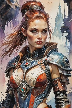 ,Beautyful A valkiry. Watercolor, trending on artstation, sharp focus, studio photo, intricate details, highly detailed, by greg rutkowski, more detail XL, hyper detailed, realistic, , by julie bell, frank frazetta, cinematic lighting,Expressiveh,concept art,yor briar,More Reasonable Details,cyberpunk style