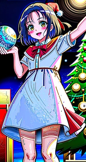 merry_christmas, smile,  christmas dress, in a snowball,haruna sairenji,aaharuna