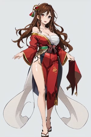 masterpiece, best quality,solo, 1girl, large breasts, sarashi, off shoulder, japanese clothes, chest sarashi, highres, (full body),Hori