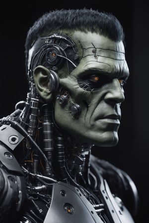 best quaity, cinematic, ultra realistiс new frankenstein cyborg-monster, (cybernetic:1.3), dark shot,cyborg style