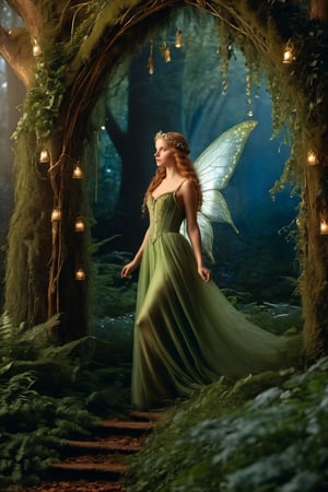 (wallpaper:1.2) ,best quality Ultra-detailed image of Enchanted forest in renaissance style, 🧚‍♀️, fairytale, fairies, detailed, dark magic, playful, realistic, mystical,Leonardo Style,Movie Still