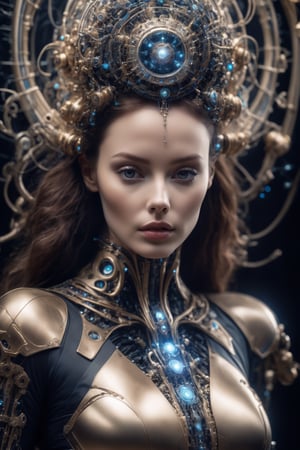 cinematic photo of an ethereal neural network organism, divine woman, biomechanical details