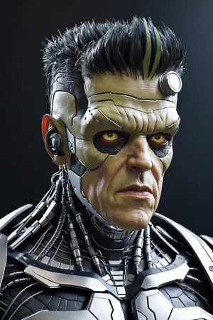 best quaity, cinematic, ultra realistiс neo frankenstein cyborg-monster, (cybernetic:1.3), dark shot,cyborg style