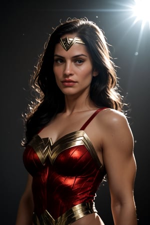 Score_9, score_8_up, score_7_up, rating_questionable, source_DC, rshlf as wonder woman, Hasselblad medium, Helios 44-2 58mm F2 lens, realistic, textured skin and cinematic backlit lighting.