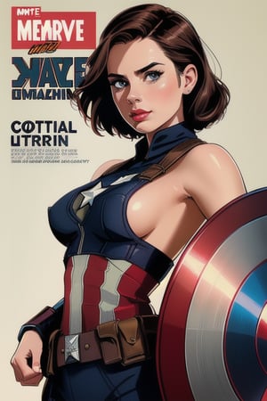 photo of captivating  woman, ((Captain America, Hayley Atwell:1.2))  Sexy Pose, ((Topless:1.5))Perfect eyes, Tan Nipples,((Pin Up,))(Infographics photo, vintage-style photography, professional photoshoot, (medium shot),  retro fashion photo, Direct gaze towards the camera, aloof expression, dynamic stance,  trendy hairstyle, balance, juxtaposition, (((exquisitely detailed infographic))), ((page scan:1.2)), (((magazine cover:1.2))), (((information text:1.2))), (detailed infographics:1.1), atmospheric lighting, cinematic composition, concept art, digital illustration, elaborate, artwork by  ambient lighting, 4K resolution, meticulously detailed, cell shading, ((rotoscoping)), ((flawless eyes)), (intricate pupils), (((acknowledgments))), (((comic installment))), (((character infographic))), (50s noir film:1.2)), (Vector Art, Borderlands style, Arcane style, Cartoon style), Line art, Disctinct features, Hand drawn, Technical illustration, Graphic design, Vector graphics, High contrast, Precision artwork, Linear compositions, Scalable artwork, Digital art, cinematic sensual, Sharp focus, humorous illustration, big depth of field, Masterpiece, trending on artstation, Vivid colors, trending on ArtStation, trending on CGSociety, Intricate, Low Detail, dramatic