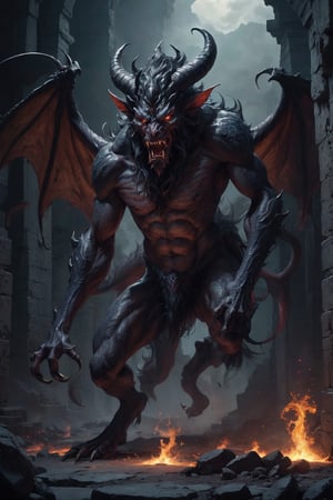 Generate hyper realistic image of a  Persian demonic incubus metamorph monster shifting its form within an infernal citadel. Enhance the hellish atmosphere as the incubus undergoes a dark and seductive metamorphic process.