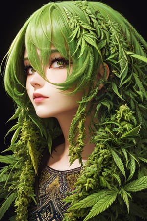 (masterpiece, top quality, best quality, official art, beautiful and aesthetic:1.2), (1girl), extreme detailed,(fractal art:1.3),colorful,highest detailed, 8k, realistic, innocent_face, marijuana, cannabis, ganja, hemp, weed, hd_quality