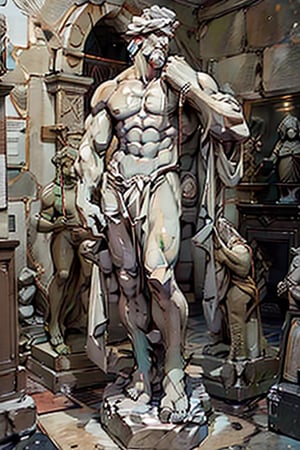 A statue of  zeus .,man,stone_statue