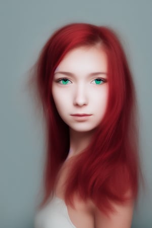 Girl with hair Red and eyes green 