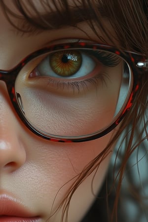 hyperrealistic digital painting by Jeremiah Ketner and Charlie Bowater and Stanley Artgerm and Thomas Saliot and J. Scott Campbell, shallow depth of field, bokeh, incredibly detailed, real, lifelike face, realistic anime, glasses