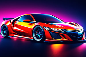 (((A photo realistic image of a  Acura NSX))), (( setting race track)), ((wide shot)) , sharp, detailed car body , detailed tires, (masterpiece, best quality, ultra-detailed, 8K), race car, street racing-inspired, Drifting inspired, LED, ((Twin headlights)), (((Bright neon color racing stripes))), (Black racing wheels), Wheel spin showing motion, Show car in motion, Burnout,  wide body kit, modified car,  racing livery, masterpiece, best quality, realistic, ultra high res, (((depth of field))), (full dual color neon lights:1.2), (hard dual color lighting:1.4), (detailed background), (masterpiece:1.2), (ultra detailed), (best quality), intricate, comprehensive cinematic, magical photography, (gradients), glossy, Fast action style, Sideways drifting in to a turns, 