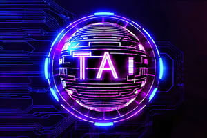 (((TA TEXT))), ((TA Artificial intelligence)), Neon technology background, chip, neon technology sphere, technology concepts, intelligence concepts HD wallpaper