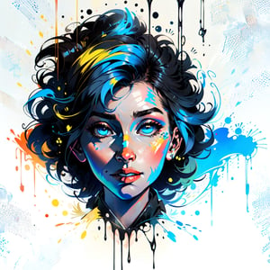 , , by Andy Warhol, by Karol Bak, Painting, Dripping Paint, Splatter Paint, Spray Paint, Neon, Electric Colors, High Contrast, 32k,, mathematically correctly centered, super hard visible brush stroke, trending on artstation, midjourney, 1 girl, SAM YANG, realhands, SAM YANG
